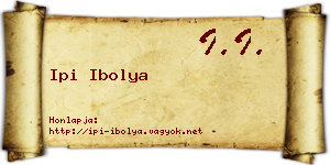 Ipi Ibolya névjegykártya